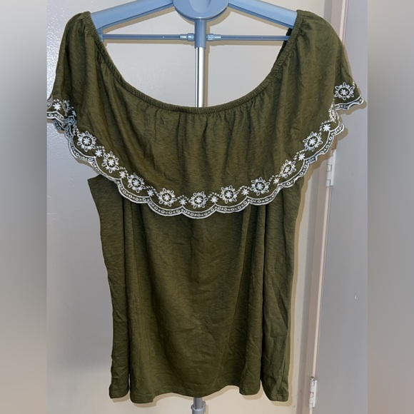 Lane Bryant- Swing Off-The-Shoulder Embroidered Top - Picture 4 of 7